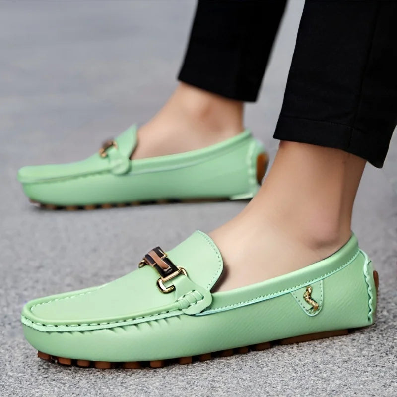 Shoes Men Handmade PU Leather Loafer Casual Driving Flats Slip-on Shoes Luxury Comfy Moccasins White Loafers Shoes for Men