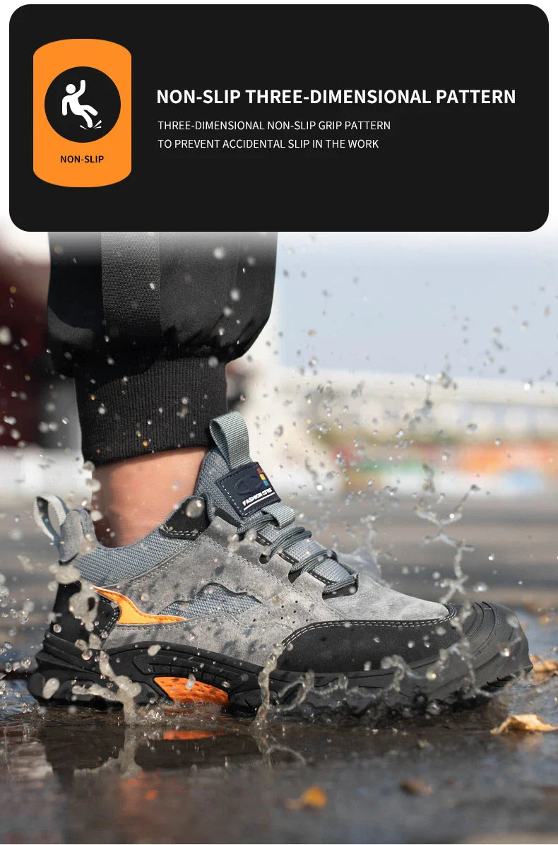 Men Safety Shoes Steel Toe Security Protection Work Boots Fashion Working Sneakers Anti-Smash Anti-puncture Indestructible Shoes