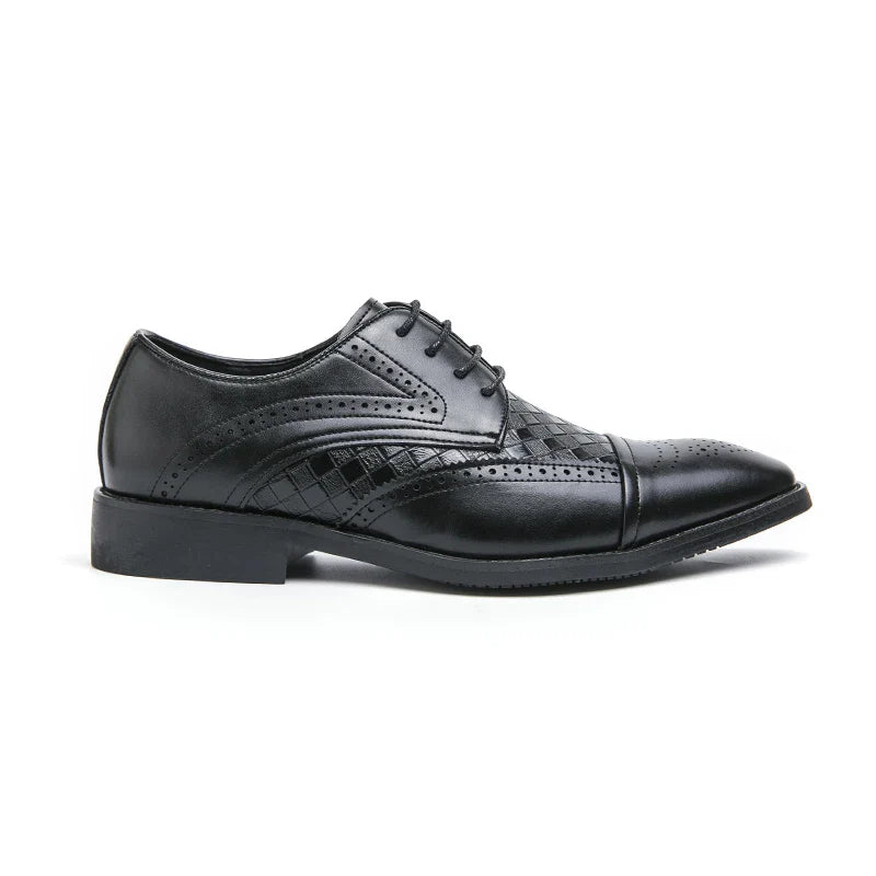 Weaving Formal Shoes For Men Brown Leather Men's Shoes Fashion Stitching Elegant Mans Autumn Footwear Male Wedding Shoes