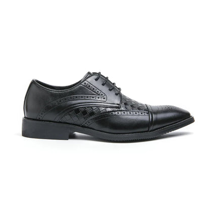 Weaving Formal Shoes For Men Brown Leather Men's Shoes Fashion Stitching Elegant Mans Autumn Footwear Male Wedding Shoes