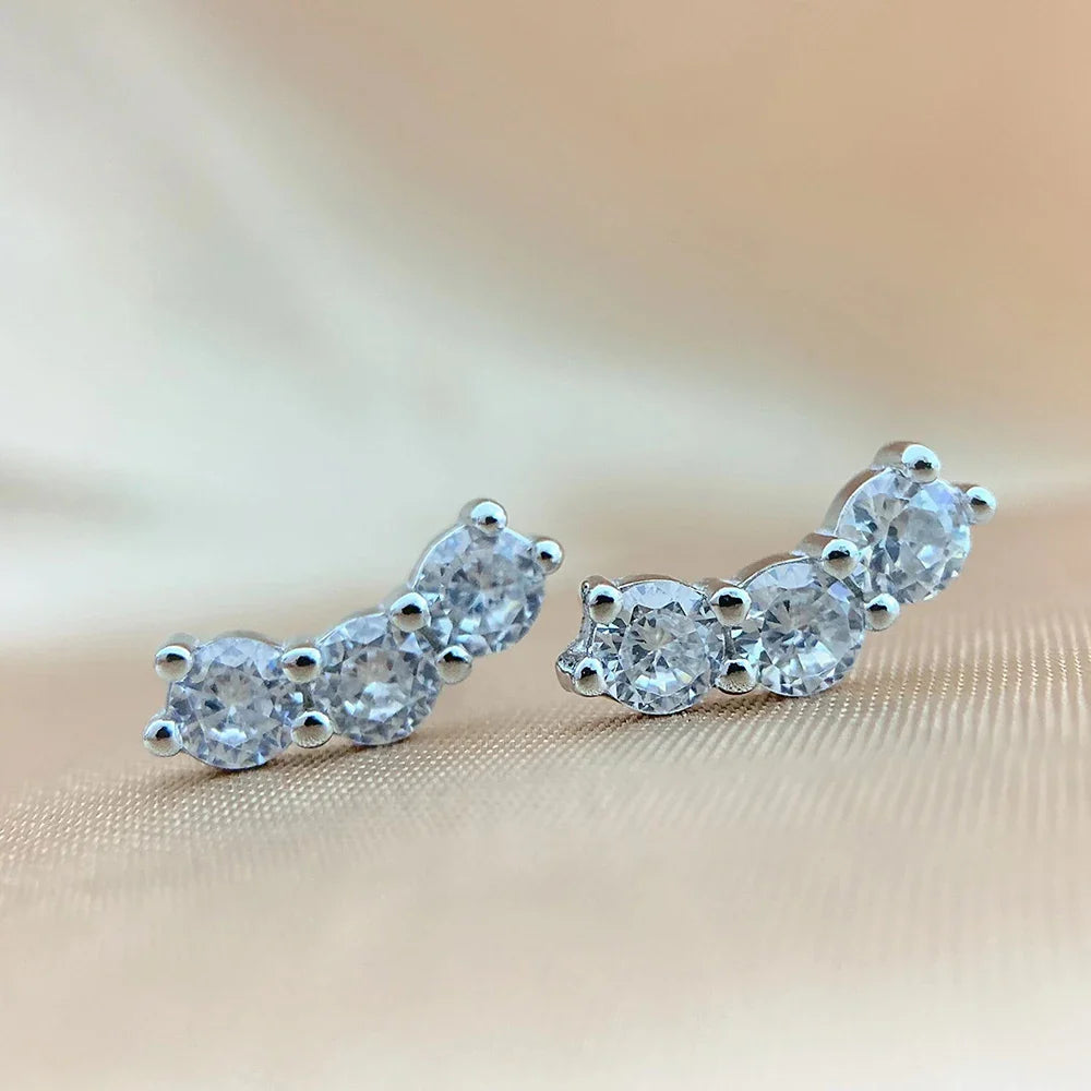 100% 925 Sterling Silver Earring 3mm Moissanite Stud Earrings For Women D Color VVS1 Diamonds Earring  Certified Wholesale