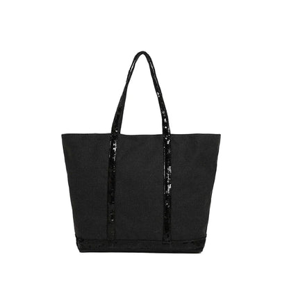 Multi-purpose Canvas Tote Bag with Sequins, Large Capacity for Women's Daily Use