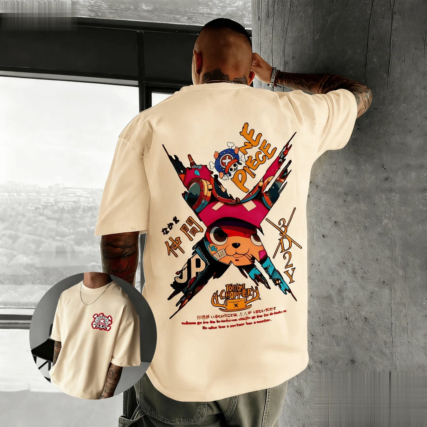 New One Piece Chopper Anime T Shirt Men Women Cotton Short Sleeve Tee Summer Cartoon Graphic Streetwear Casual Top Oversized Y2k