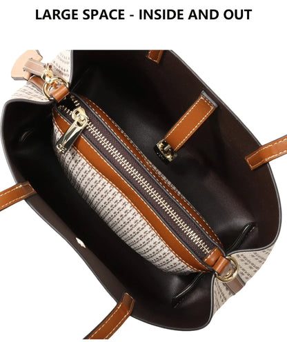 Women's Large Capacity Handbag Daily Commuting High-end Versatile PU Material Letter Printed Design Women's Crossbody Bag