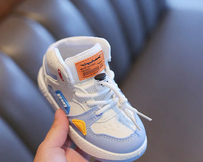 Children Tennis Shoes High-top Sports Shoes for Girls Fashion Causal Kids School Boys Basketball Shoes Breathable Soft Sneakers