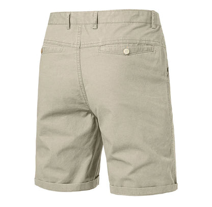 8 Colors Mens Cotton Casual Shorts Summer Business Casual Knee Pants Classic Khaki American Style Streetwear Golf Shorts Beige