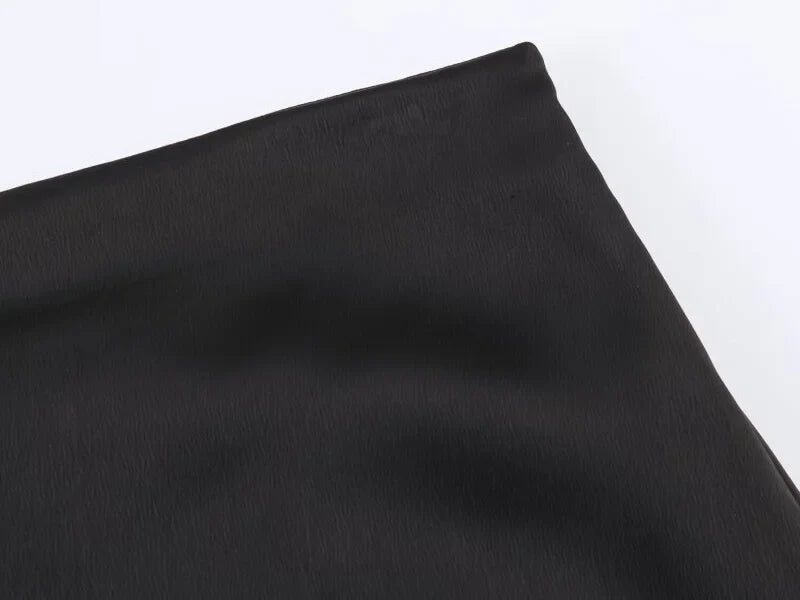 Summer Women Elegant Satin Silk Lace Fringe Mini Skirt High Waist Slim Anti-light Safety Bottoming Half Slip Underskirt 3 Colors