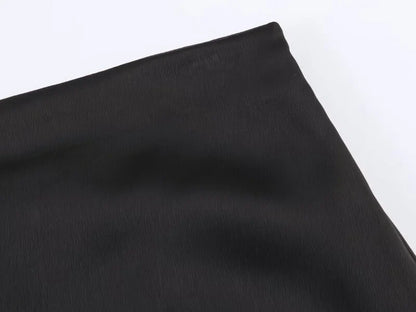 Summer Women Elegant Satin Silk Lace Fringe Mini Skirt High Waist Slim Anti-light Safety Bottoming Half Slip Underskirt 3 Colors