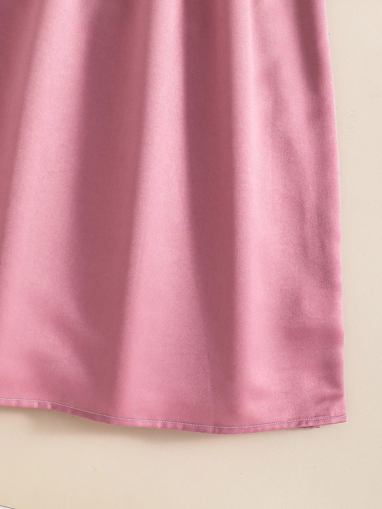 Summer Retro Elegant Girls' Waist Decal Round Neck Zipper Short Sleeved Solid Color Medium Long Dress