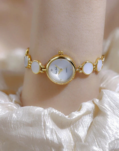 Luxury Ladies Watches Gold Small Dial Natural Shell Bracelet Clock Gifts For Women Lady Fashion Dress Quartz Wristwatch