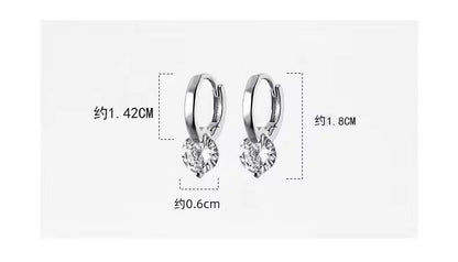 2024 New Fashion Gold Color Round Zircon Simple Drop Dangle Earrings for Women Charm Korean Hoop Jewelry Wedding Birthday Gift