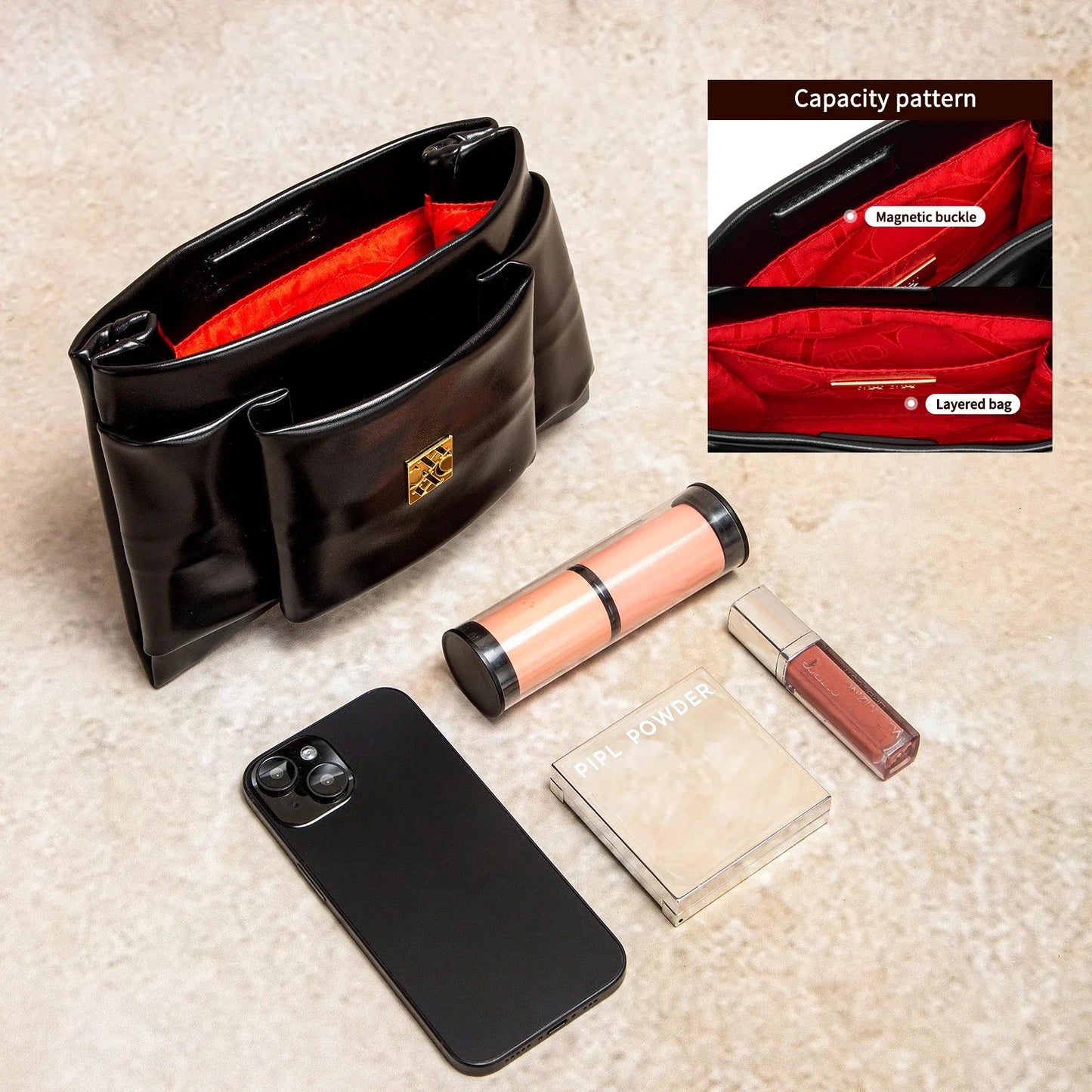 Leather Luxe Sleek Shoulder Bags Gold-Plated Logos Durable Chain Straps Merge High-End Craftsmanship with Urban Style