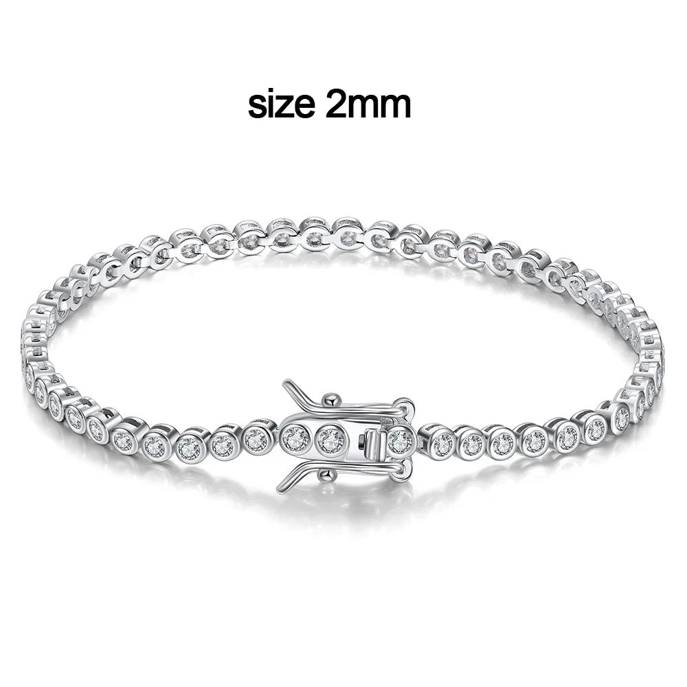 D VVS1 Round Moissanite Tennis Bracelet Original s925 Sterling Silver Plated 18k Gold with GRA Bracelets for Women Man