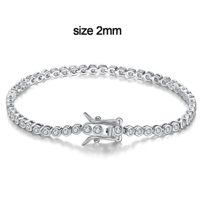 D VVS1 Round Moissanite Tennis Bracelet Original s925 Sterling Silver Plated 18k Gold with GRA Bracelets for Women Man
