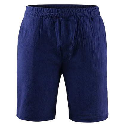 New Men's Cotton Linen Shorts Pants Male Summer Breathable Solid Color Linen Trousers Fitness Streetwear S-3XL