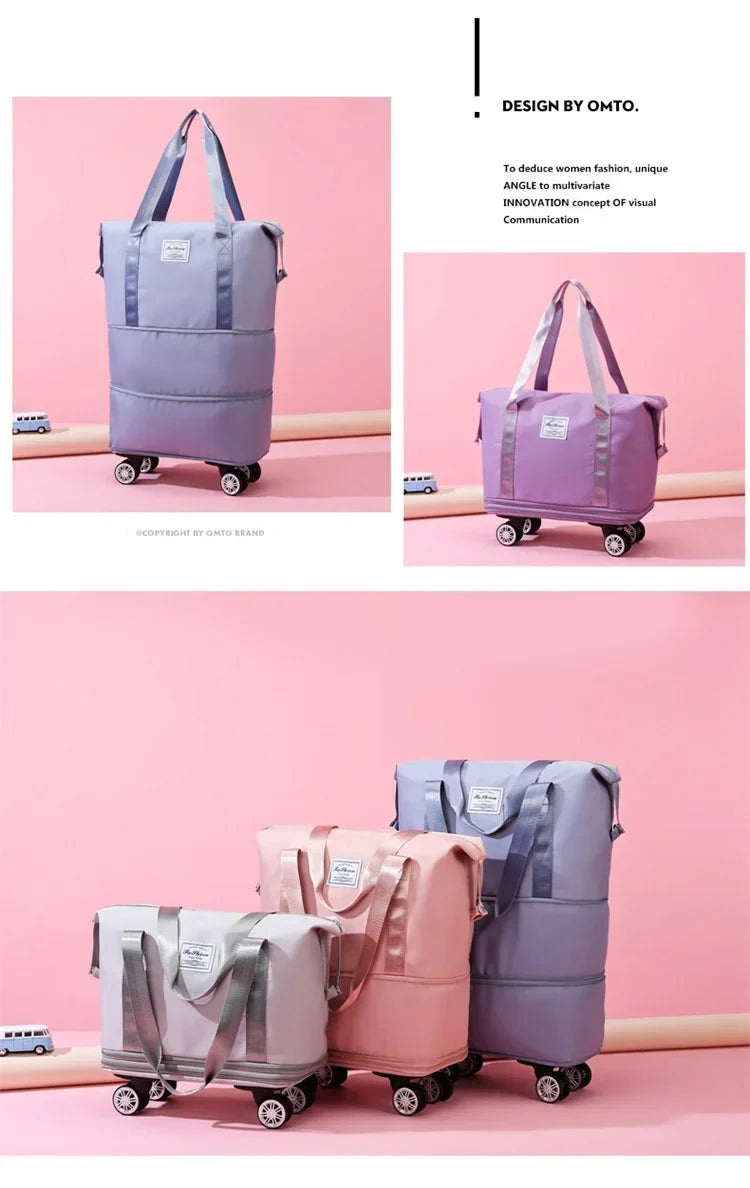 Oxford cloth large capacity travel bag Dry wet separation storage business travel luggage bag Detachable universal wheel