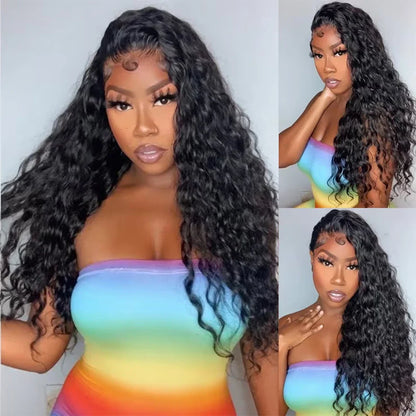 Water Wave Lace Front Wigs Glueless Wig Human Hair Ready To Wear Wigs Brazilian Lace Frontal Human Hair Wigs Pre Cut For Women