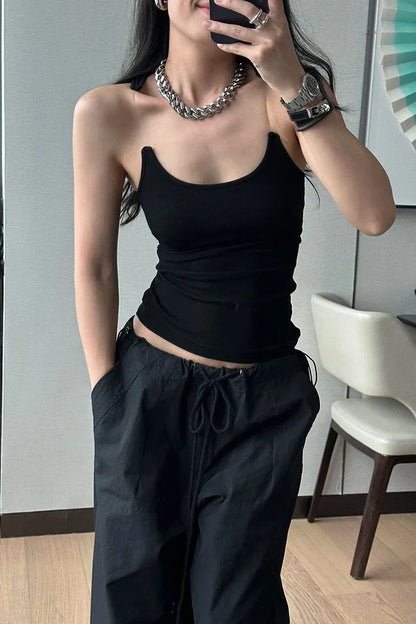 Women Ypro Ribbed Invisible Strap Tank Top Camis Tee