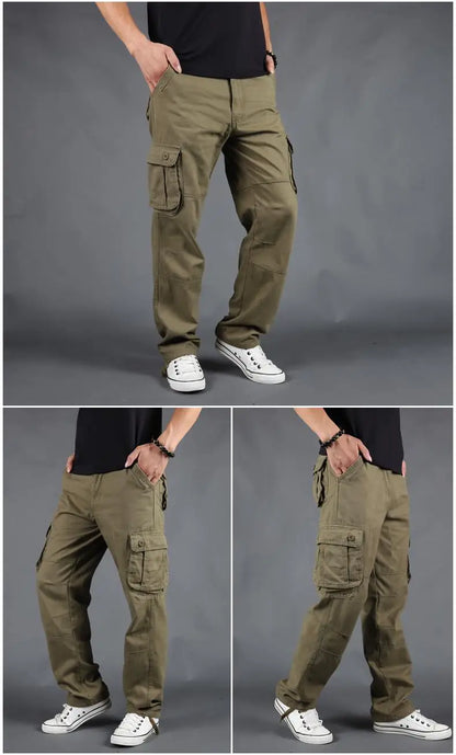 Men's Pants Large Size Multi-pocket Loose Overalls Outdoor Sports Training Jogging Casual Pants Loose And Comfortable