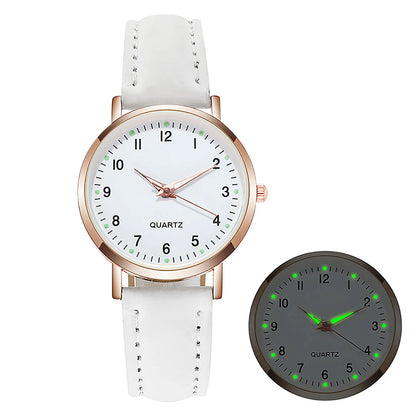 Fashion Temperament Ladies Belt Watch Analog Luminous Quartz Watch Fashionable Simple Style Quartz Wristwatch Reloj Mujer