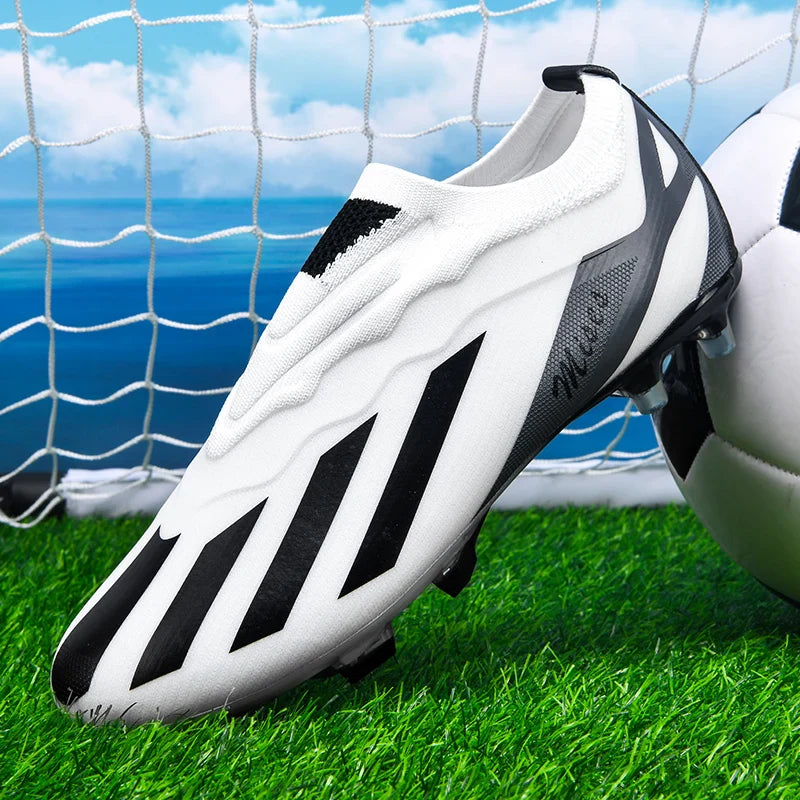 New Men Football Boots Cleats Outdoor Sport Training Breathable Soccer Shoes Long Spikes FG Boys Non Slip Match Comfortable