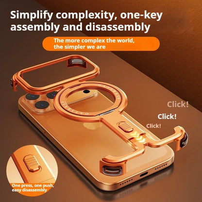 iPhone 17 Pro Max 17 Pro Phone Case Magnetic With 360°Rotation Stand Frameless Shell Magsafe Shockproof Protector Cover