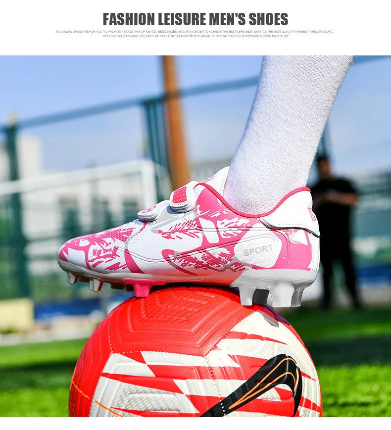 Boys Football Boots New Resistant Casual Kids Soccer Shoes Sneakers Grass Non Slip Training Sports Fast Match Breathable Cleats