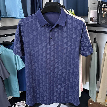Hot Luxury Brand Man Short-Sleeved Polo Shirt Button Lapel European American Style Spring New T-Shirt Casual Fashion Men's Wear