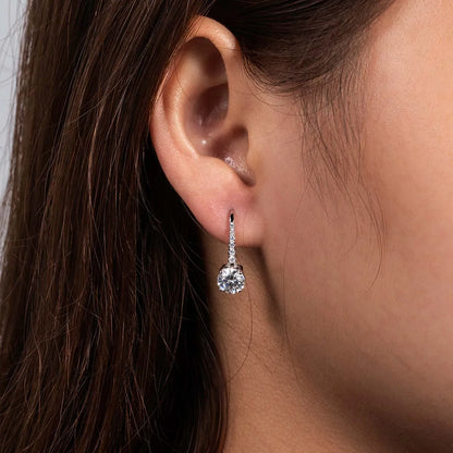 1 Carat D Color Moissanite Dangle Drop 925 Sterling Silver Earrings With Certificate Jewelry Wholesale