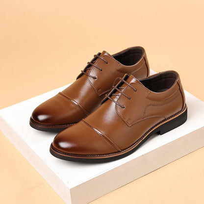Men's Large Size Business Casual Single Shoes Comfortable Elegant Work Leather Shoes for Daily Wear