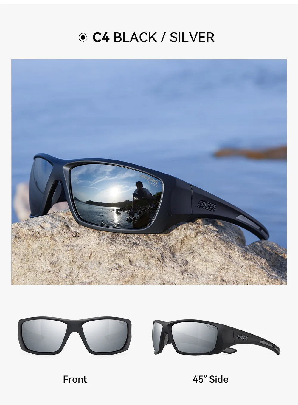 Outdoor Sports Polarized Sunglasses Men's Fishing TR90 Frame UV Protection Lens Shield Sun Glasses Women Eyewear with Box