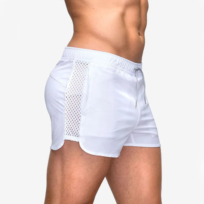 Mens Beach Board Shorts Marathon Pants Elasticity Mesh Breathable Quick Dry Fitness Surfing Sportswear Comfy Loose Home Aro Pant
