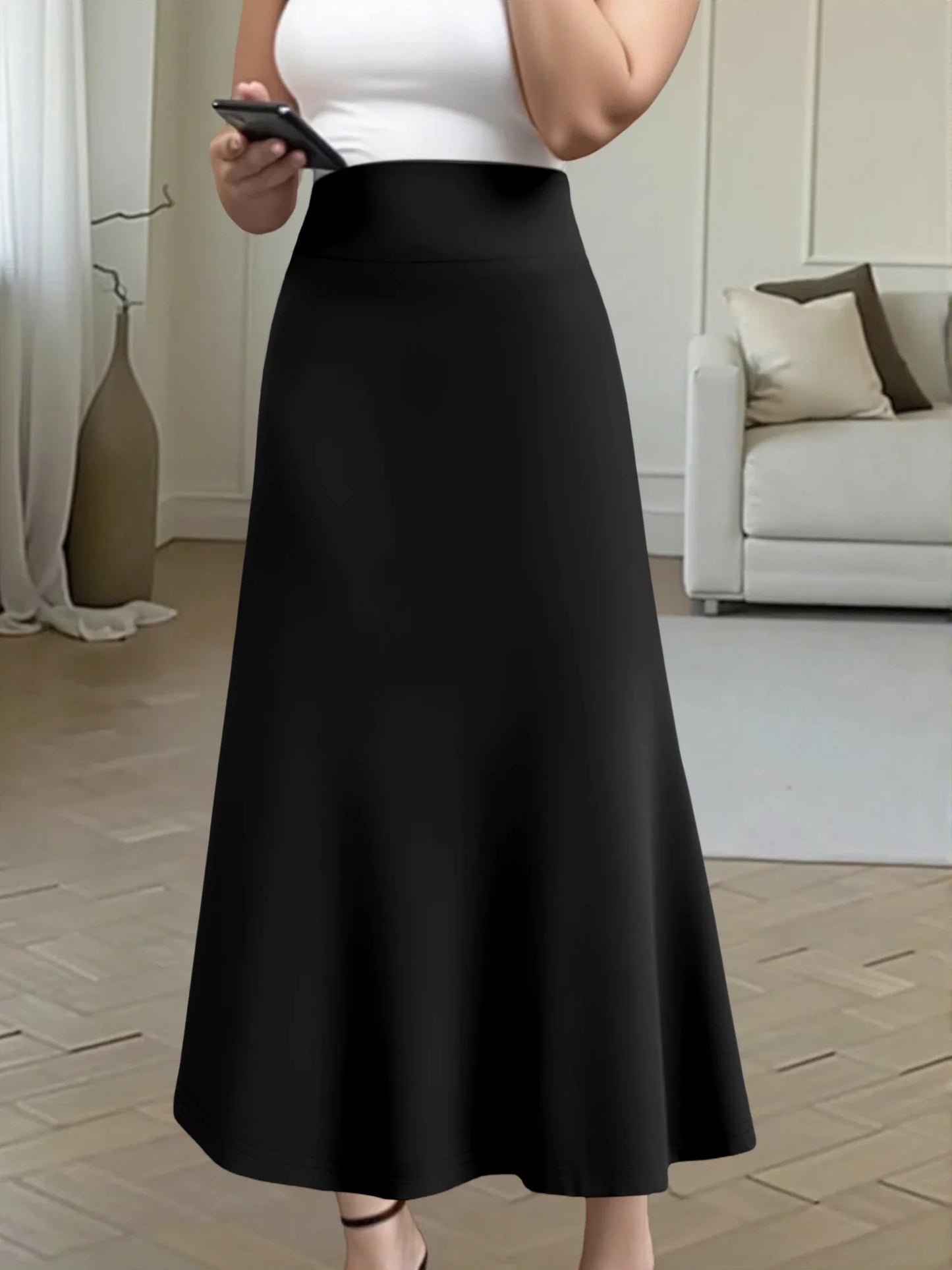 Women Midi Skirt High Waist A line Flowy Design Breathable Material Perfect for Fashion Events Casual Street Style Weekend Trips