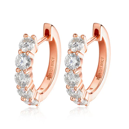 Each 0.2CT 3.5mm Certified All Moissanite Hoop Earrings for Women Classic Sparkly Bridal Jewelry Pure 925 Plated 18K