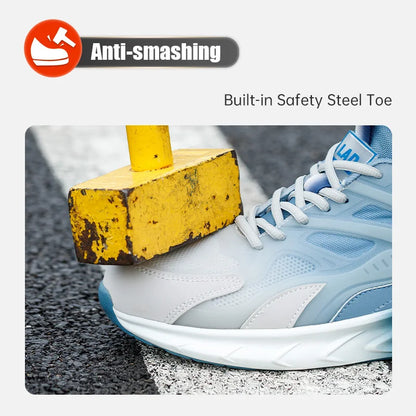Ultra light work shoes for men, with cushioning, anti impact, anti puncture, comfortable, breathable and safe shoes