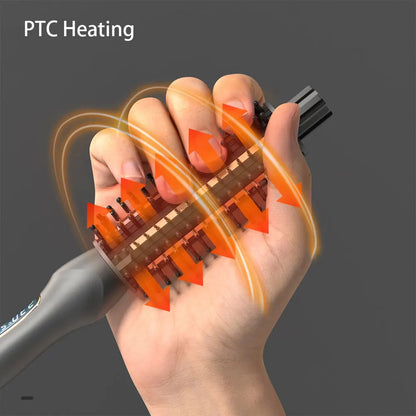 3-In-1 Hair Curler Straightener Anti-Scald Curling Iron Brush Ceramic Ionic Hair Heated Round Brush Electric Curling Wand