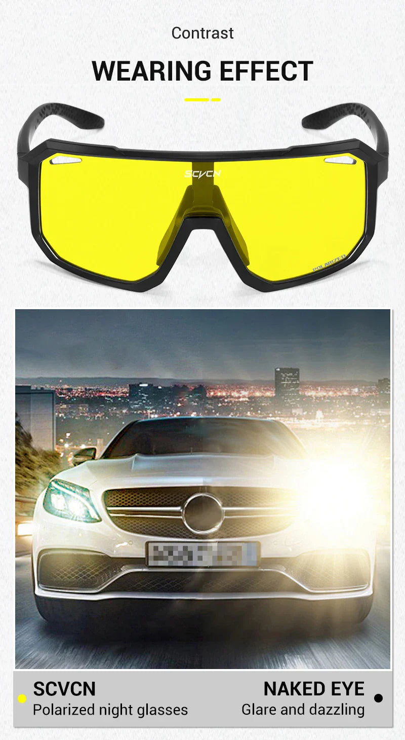 Yellow Polarized Cycling Sunglasses Men Bike MTB Driving Glasses Women Outdoor Sports Hiking Fishing UV400 Glasses