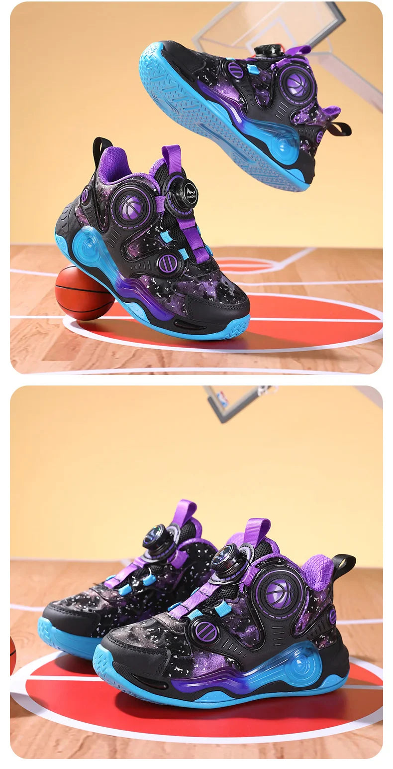 Children's Basketball Shoes Outdoor Anti-slip Cushioned Sneakers Boys Girls Ankle Support Basketball Combat Boots Athletic Shoes