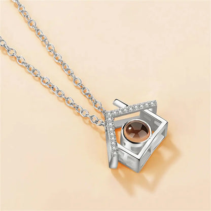 Letter Projection Necklace 100 Languages I Love You Pendant Necklace Women Jewelry Collier Femme Bijoux Best Friends Gifts