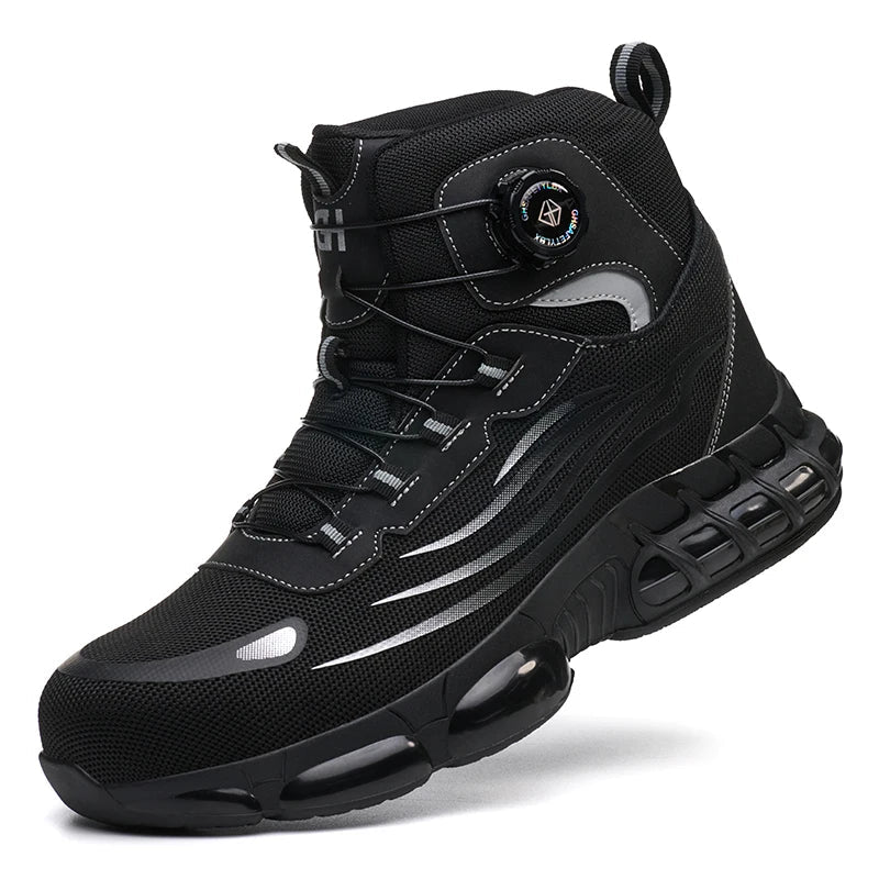 Rotating Buttons Safety Shoes Men Waterproof Steel Toe Safety Footwear Work Boots Men Anti-smash Anti-puncture Protective Boots