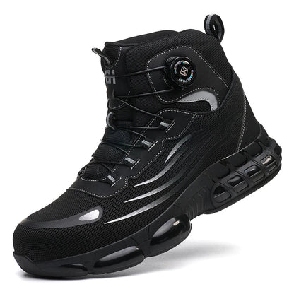 Rotating Buttons Safety Shoes Men Waterproof Steel Toe Safety Footwear Work Boots Men Anti-smash Anti-puncture Protective Boots