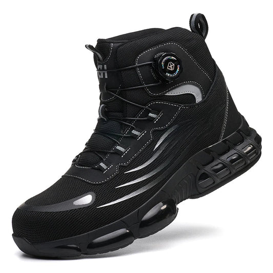 Rotating Buttons Safety Shoes Men Waterproof Steel Toe Safety Footwear Work Boots Men Anti-smash Anti-puncture Protective Boots