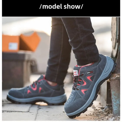 Breathable Lightweight Steel Toe Safety Shoes Labor Protection Anti Smashing & Piercing Comfortable and Secure Work Footwear
