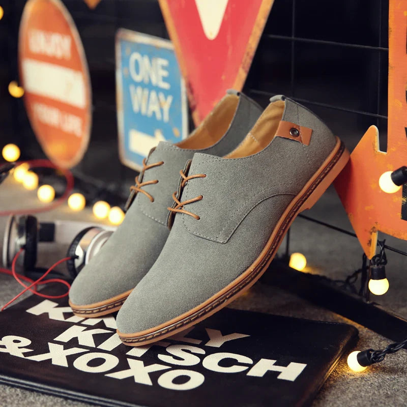 Men's Spring Suede Casual Oxfords Shoes Breathable Comfort Matte Finish Business Shoes Classic Sneakers Footwear Dress Shoes
