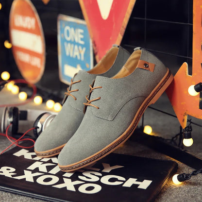 Men's Spring Suede Casual Oxfords Shoes Breathable Comfort Matte Finish Business Shoes Classic Sneakers Footwear Dress Shoes