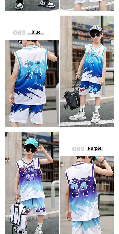 Children Team Training Uniform Kids Basketball Jersey Quick-drying Boy and Girls Comfortable Shirt  Child Sportswear Tracksuits