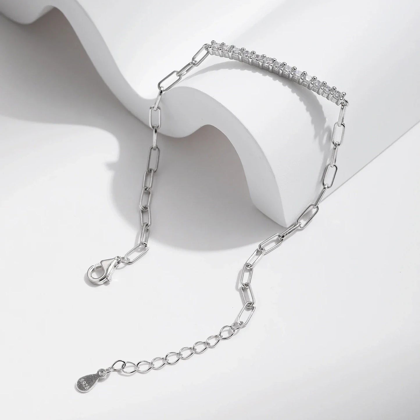 Sparkling D Color Moissanite Bracelet 925 Sterling Silver Lock Stackable Trendy Bracelets For Women Jewelry With Gift Box