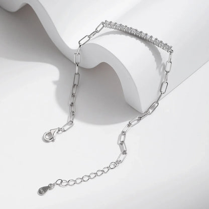 Sparkling D Color Moissanite Bracelet 925 Sterling Silver Lock Stackable Trendy Bracelets For Women Jewelry With Gift Box