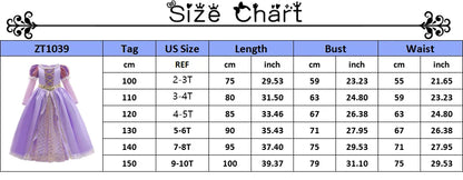 Rapunzel Purple Dress Princess Costume Sets Children Birthday Carnival Halloween Party Fancy Girls Ball Gown Cosplay Clothes