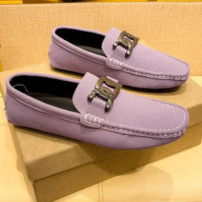 Sapatos Sociais Elegantes Masculinos Slip-on em Couro PU Loafers Leves Confortáveis Sapatos Casuais para Homens Sapatos Flat de Moda de Verão